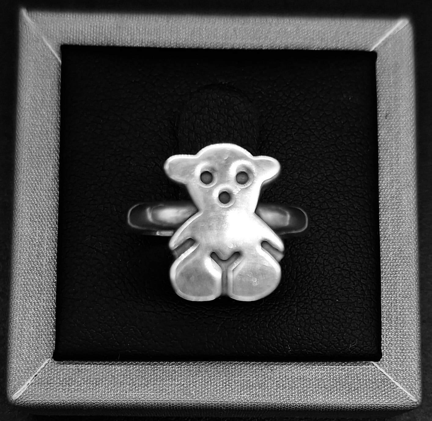 Anillo Plata Ley 925, Oso, sello de autenticidad Plata Ley .925