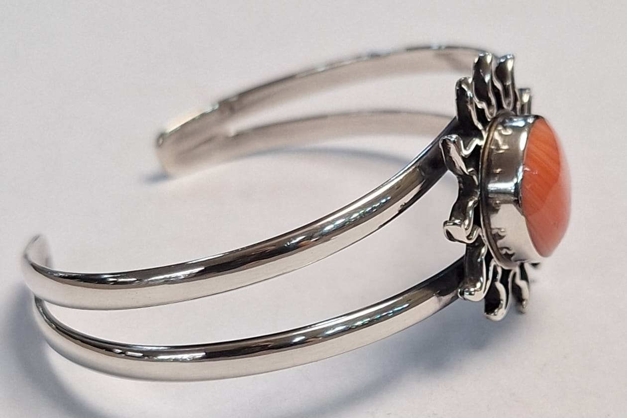 Brazalete en Plata Ley 925, vista frontal