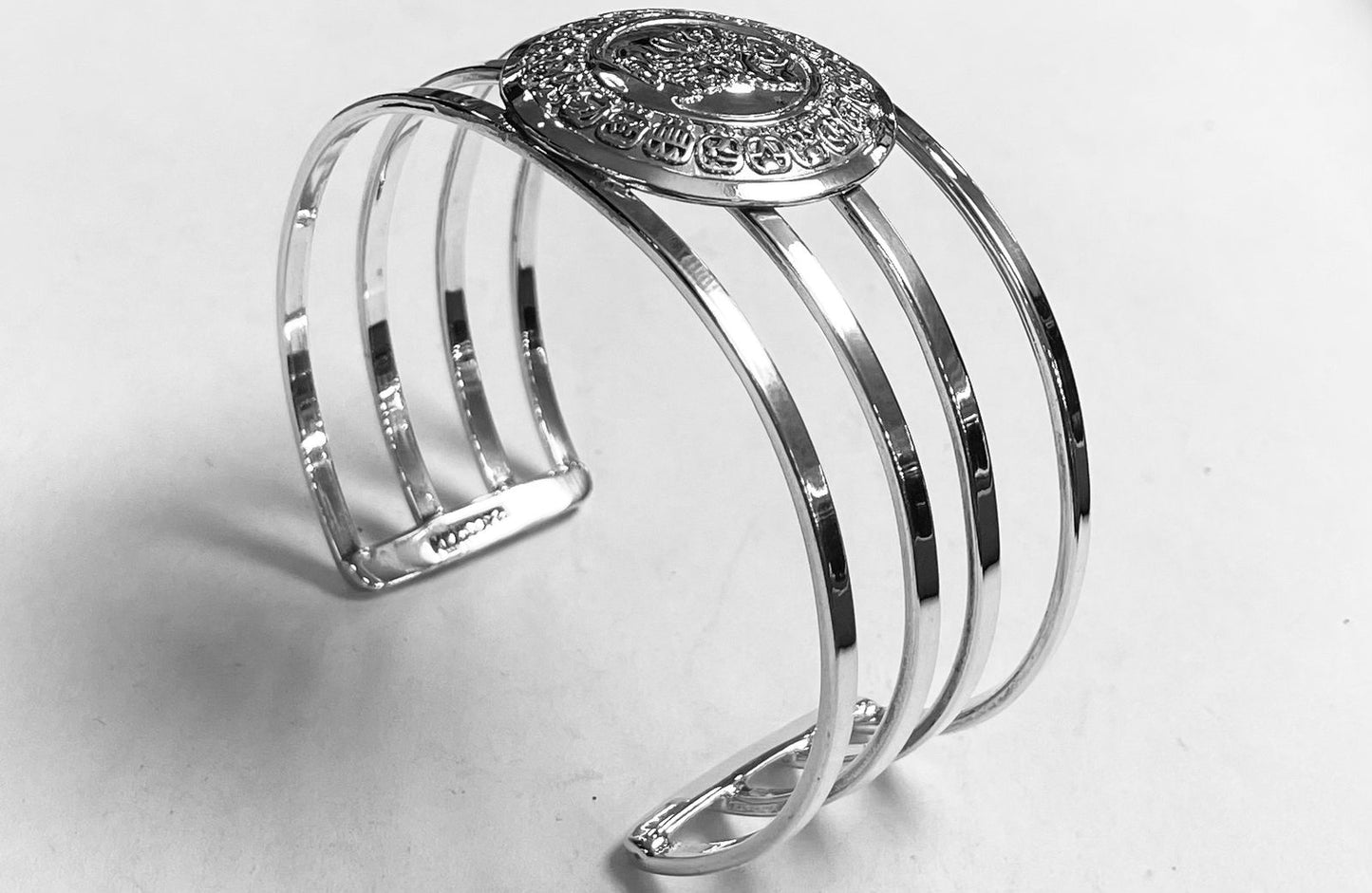 Brazalete en Plata Ley 925, vista frontal
