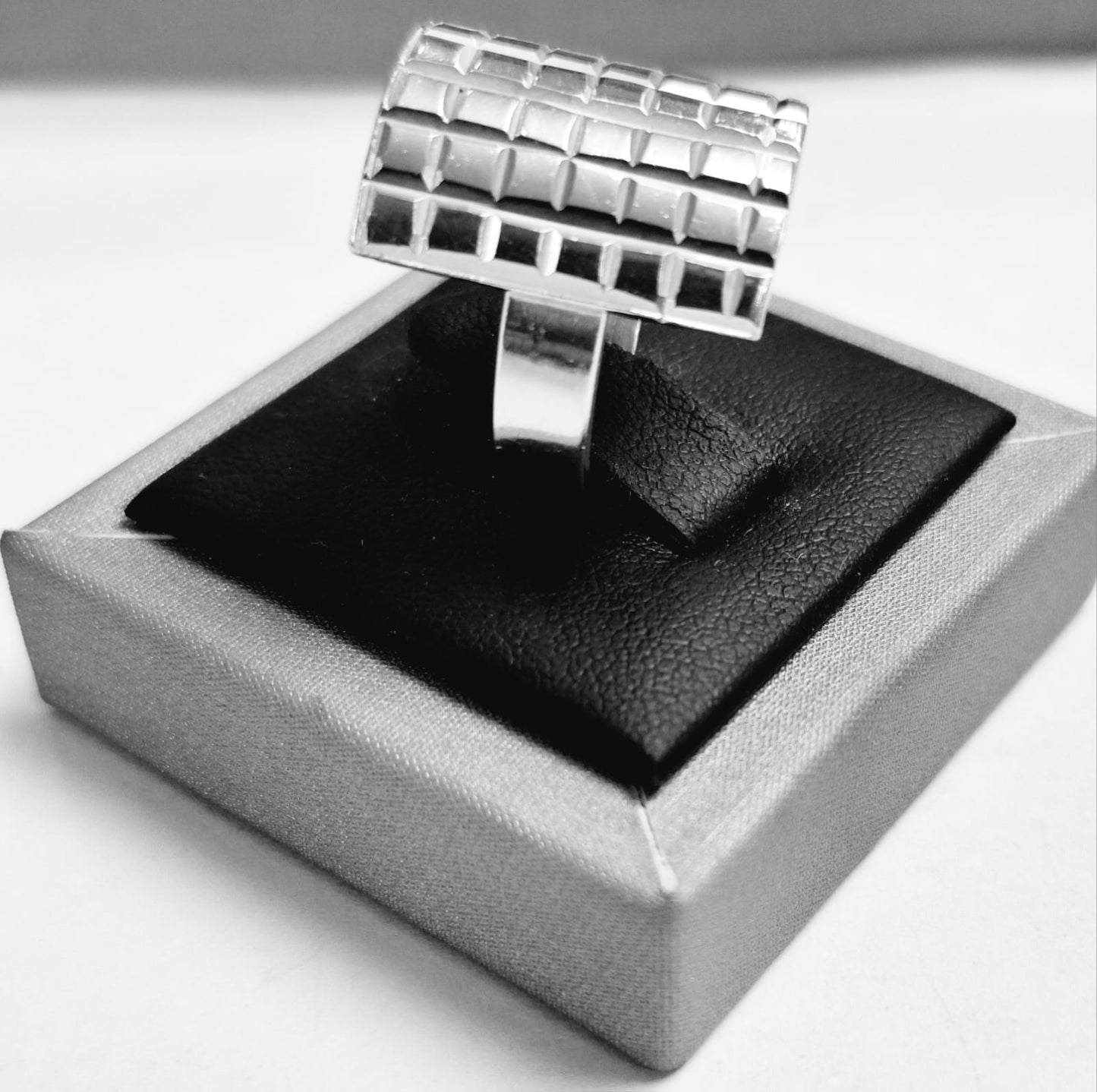 Anillo Diamanta Plata Ley 925, vista frontal