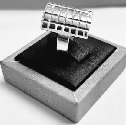 Anillo Diamanta Plata Ley 925, vista frontal