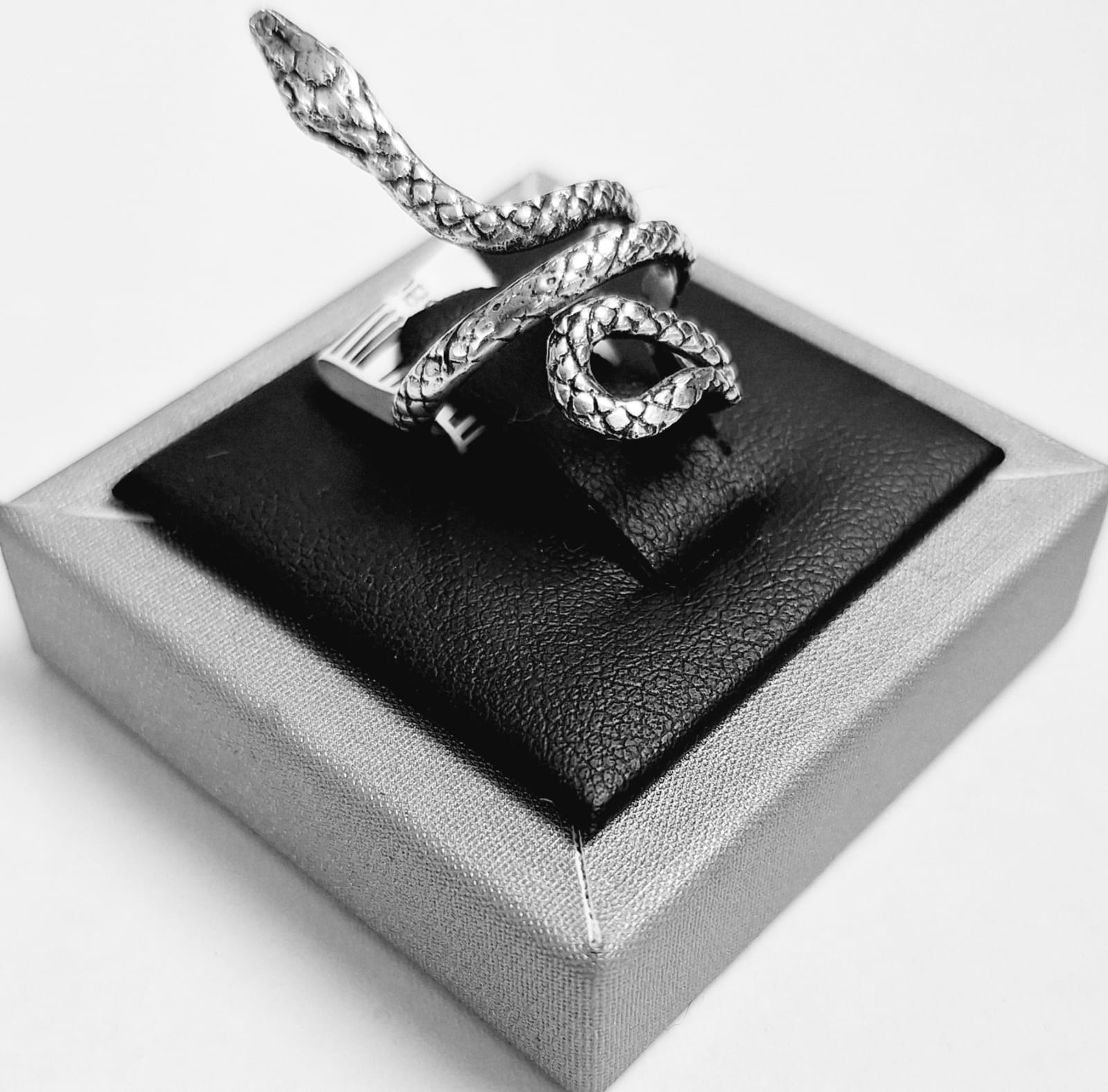 Anillo Serpiente en Plata Ley 925, vista frontal