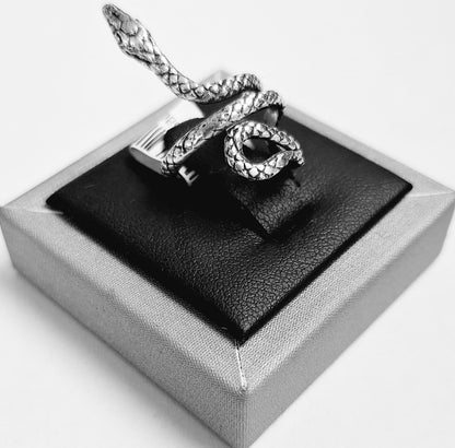 Anillo Serpiente en Plata Ley 925, vista frontal