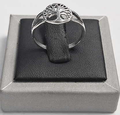 Sello de ley en el interior del anillo arbol de la vida en plata ley 925