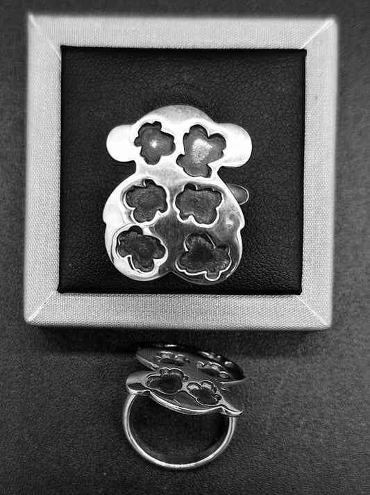 Sello de ley en el interior del anillo plata ley 925 , oso
