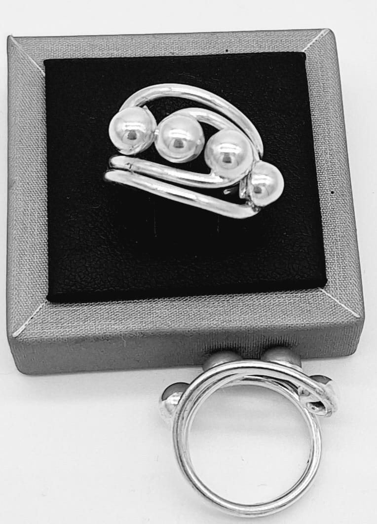 Anillo Plata Ley 925., vista frontal