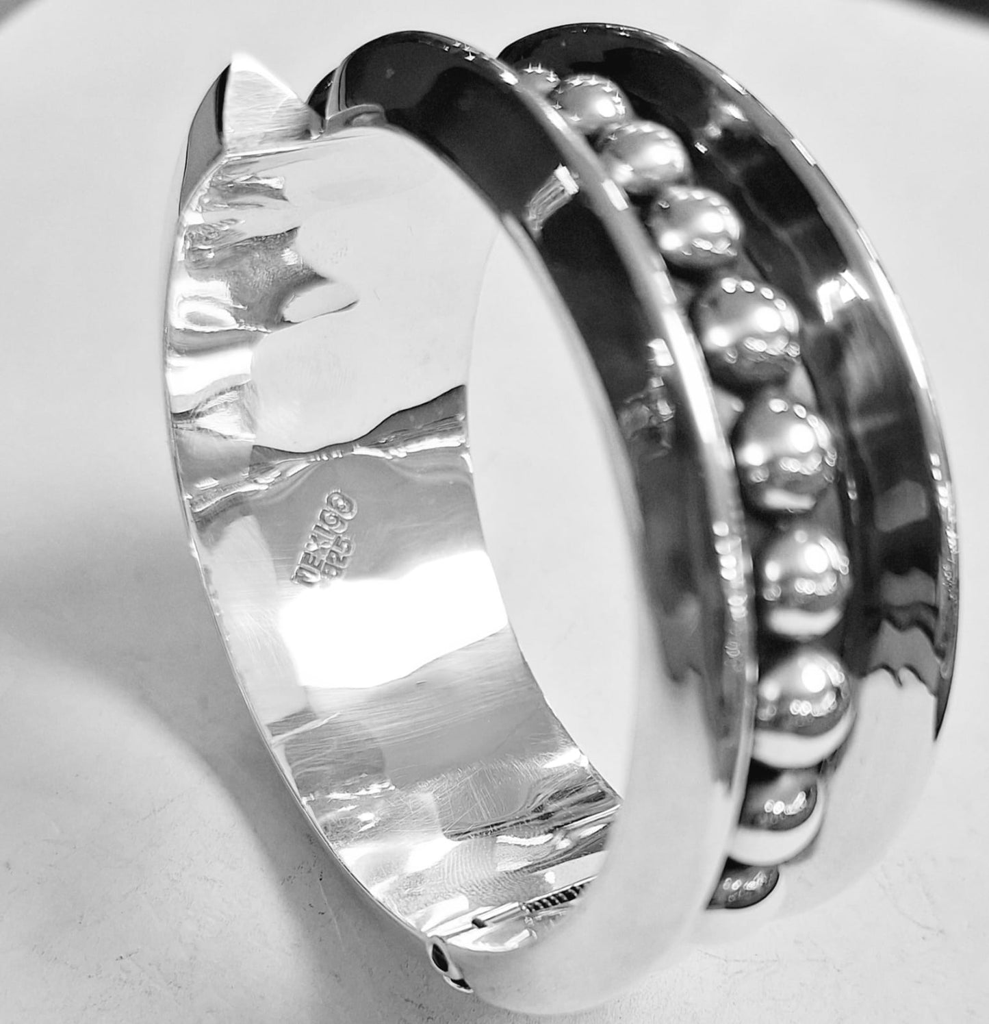 Brazalete en Plata Ley 925, vista frontal