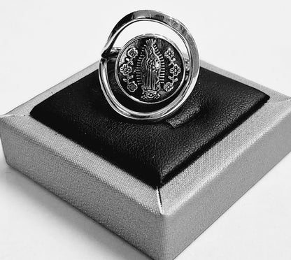 Anillo Virgen en Plata Ley 925, sello de autenticidad Plata Ley .925