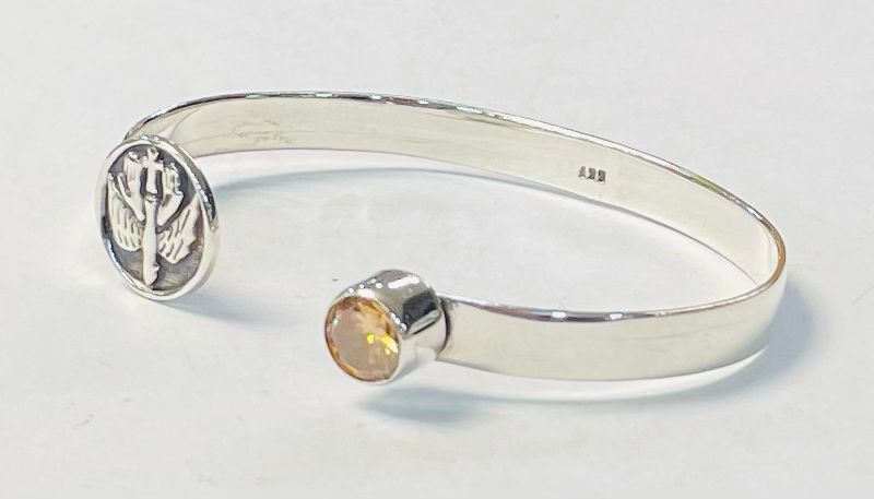 Brazalete en Plata Ley 925, vista frontal