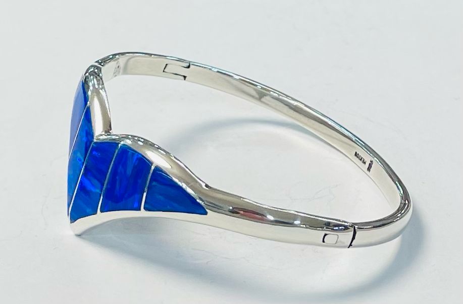 Brazalete con Opalo en Plata Ley 925, vista frontal