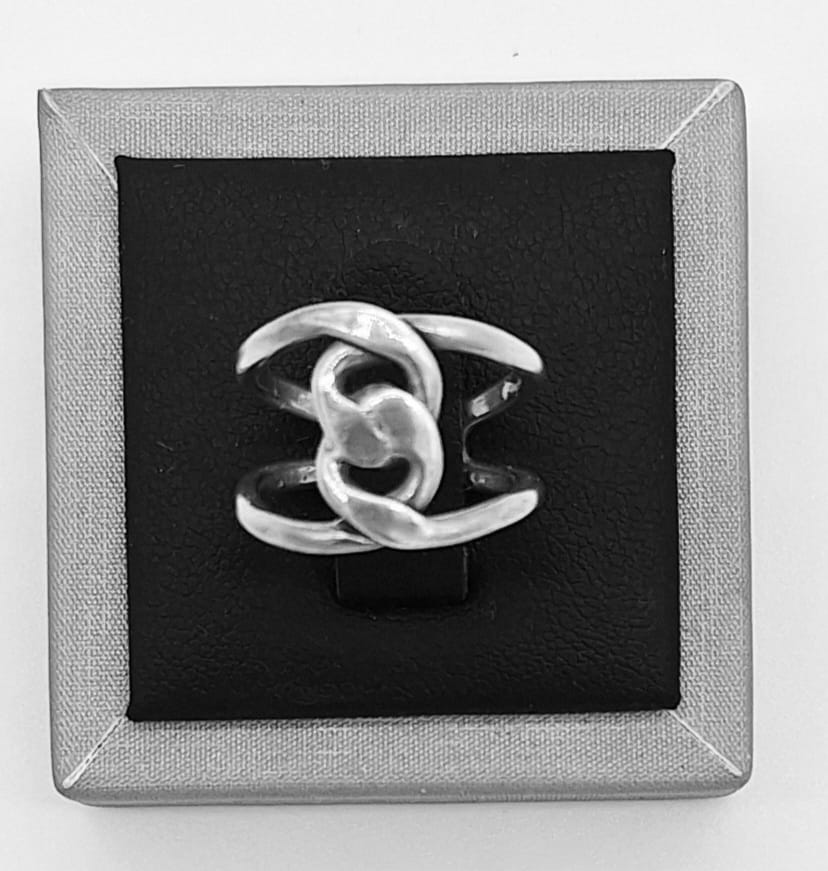 Anillo Plata Ley 925, vista frontal
