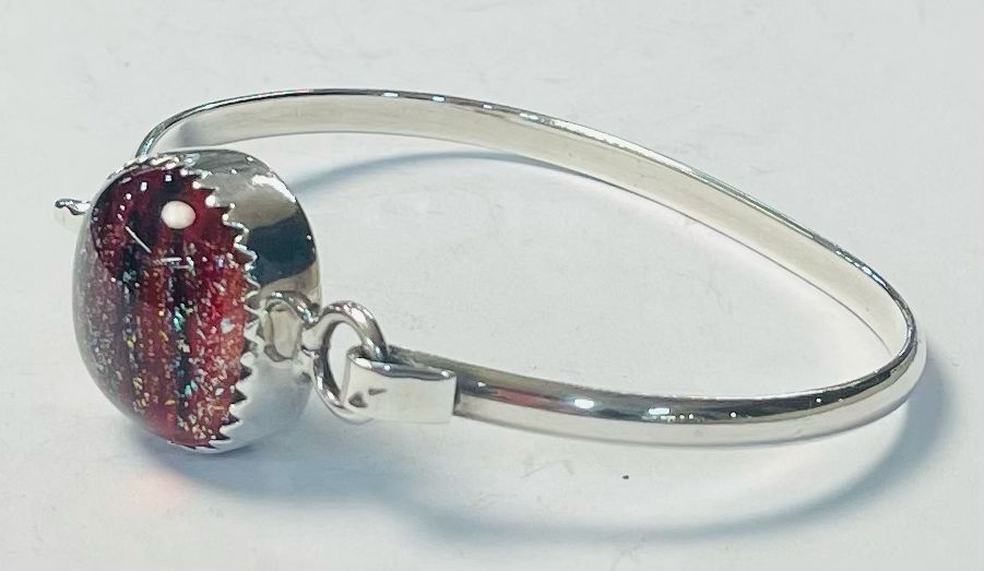 Brazalete con Dicroico en Plata Ley 925, vista frontal
