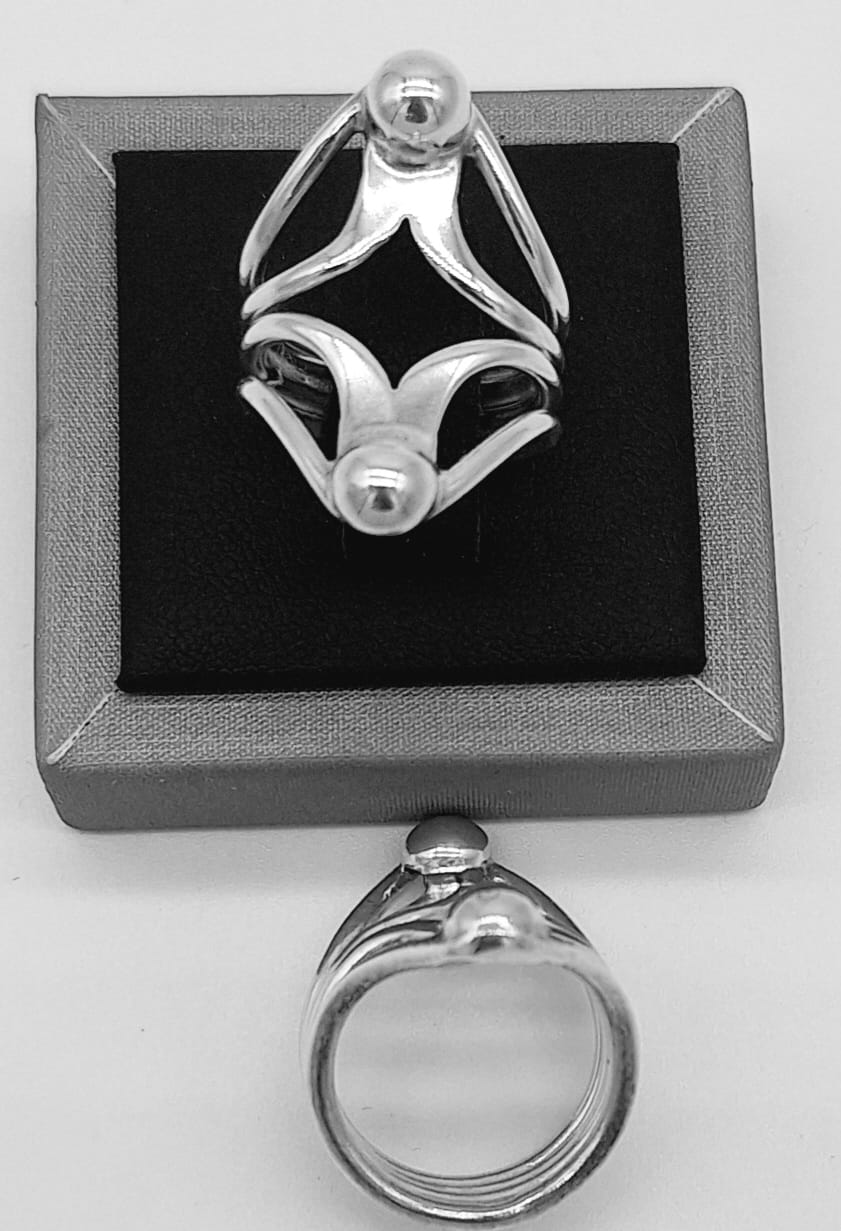 Anillo Plata Ley 925, vista frontal