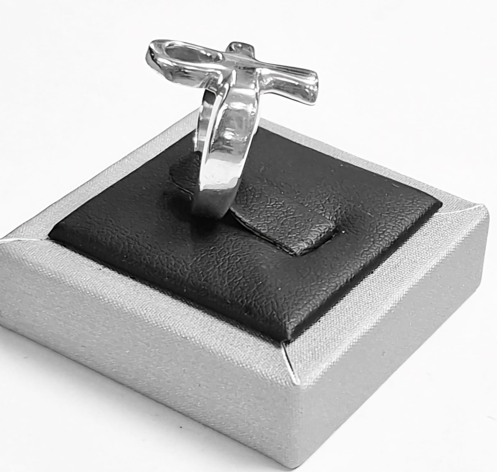 Anillo Cruz Egipcia en Plata Ley 925, vista frontal
