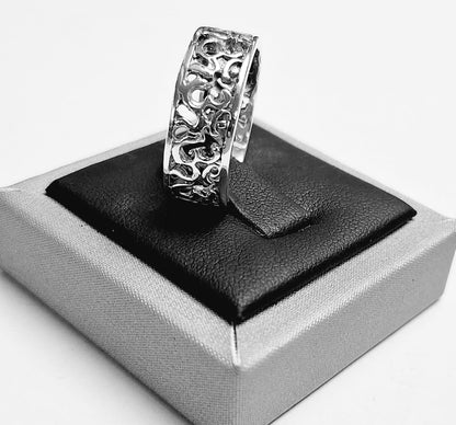 Anillo Simbolo Om en Plata Ley 925, sello de autenticidad Plata Ley .925