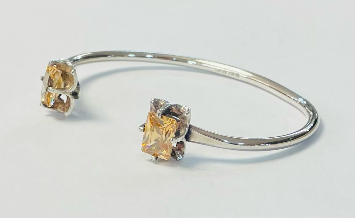 Brazalete con Citrina en Plata Ley 925, vista frontal