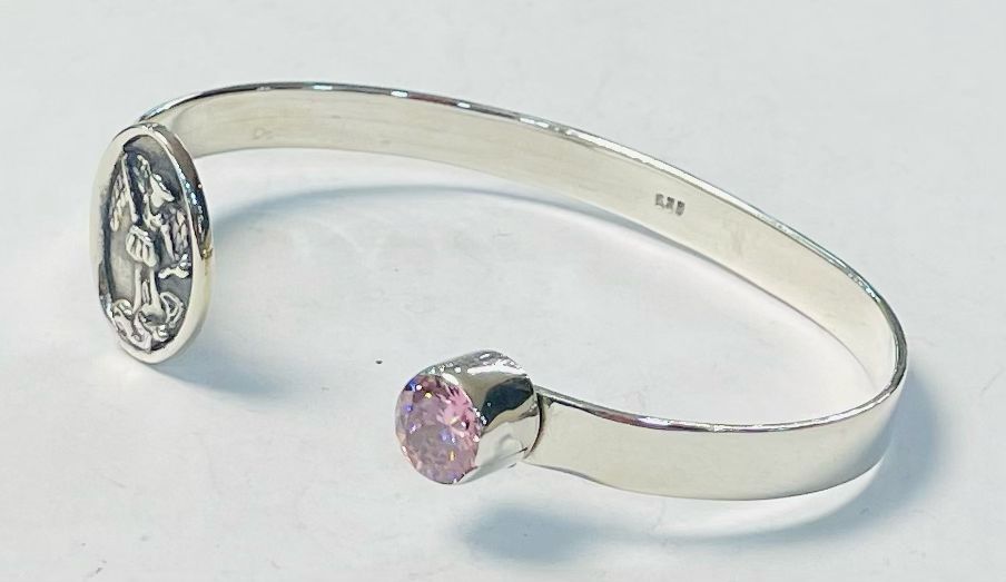 Brazalete en Plata Ley 925, vista frontal