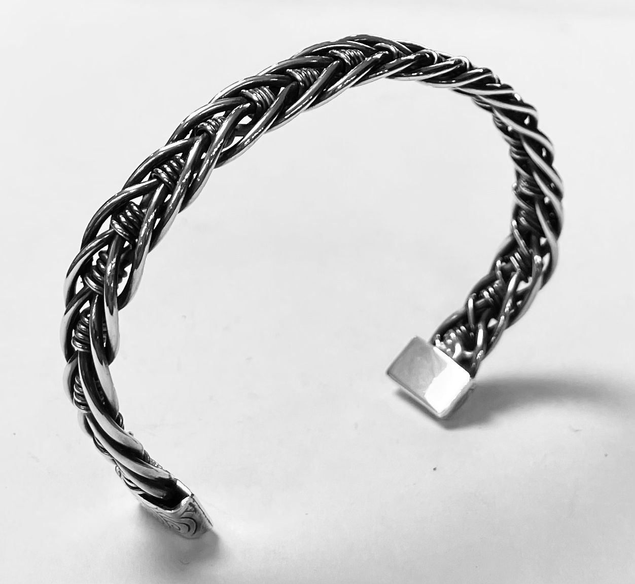 Brazalete en Plata Ley 925, vista frontal