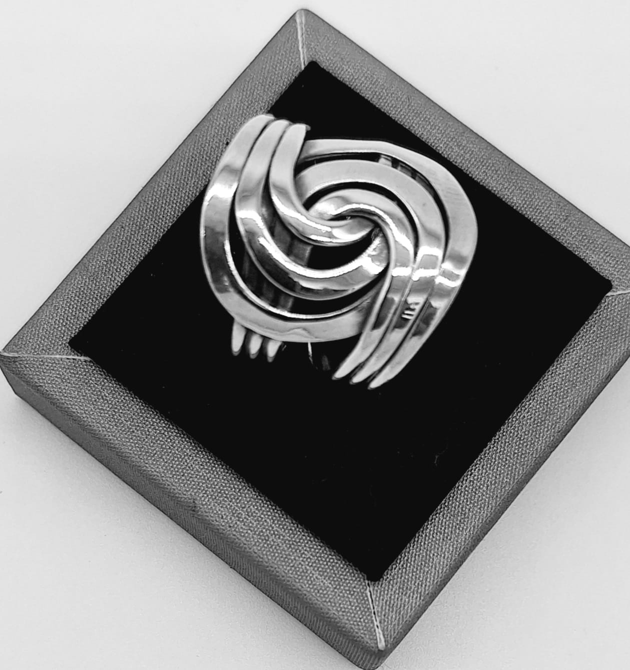 Anillo Plata Ley 925, vista frontal
