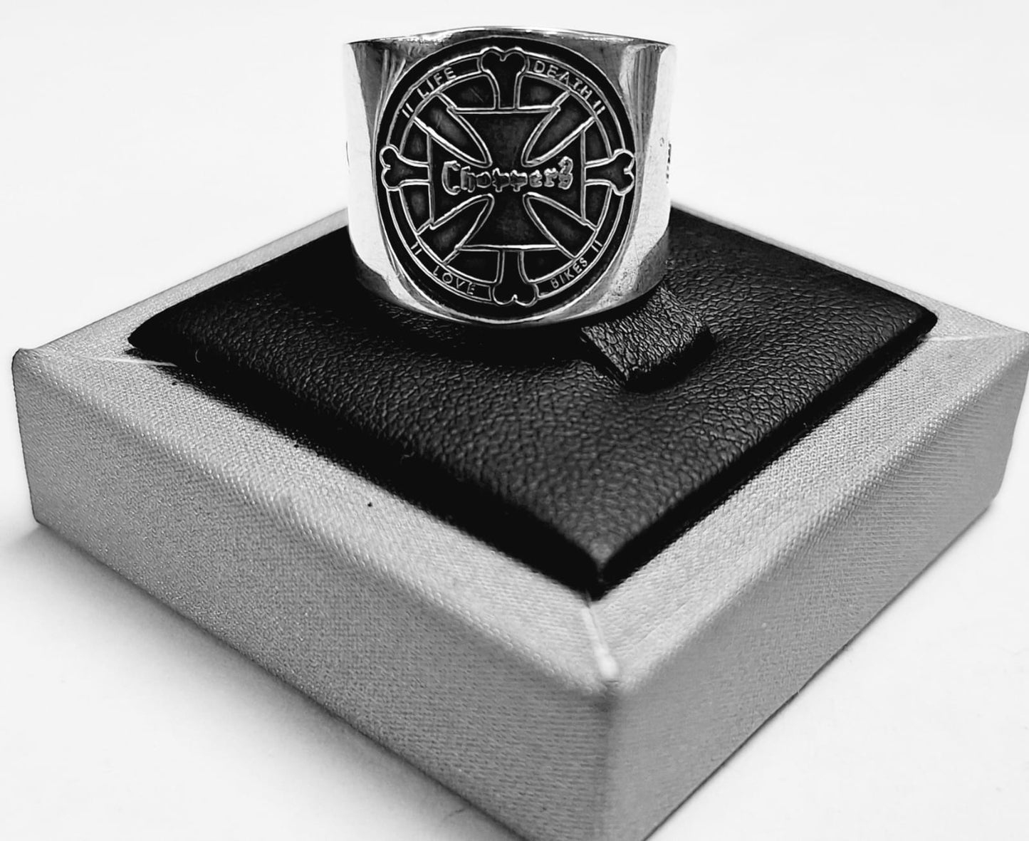 Anillo Choppers en Plata Ley 925, vista frontal