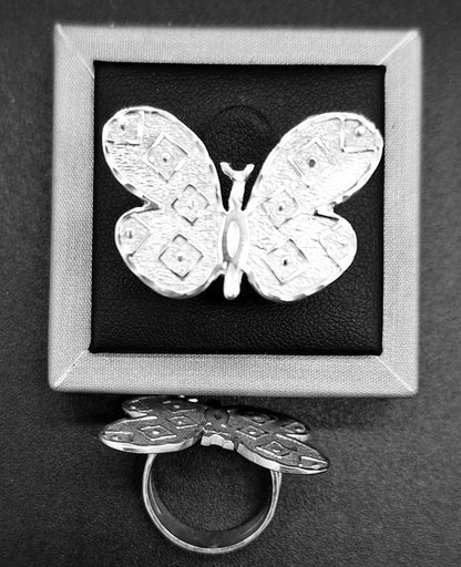 Anillo Plata Ley 925 , Mariposa, sello de autenticidad Plata Ley .925