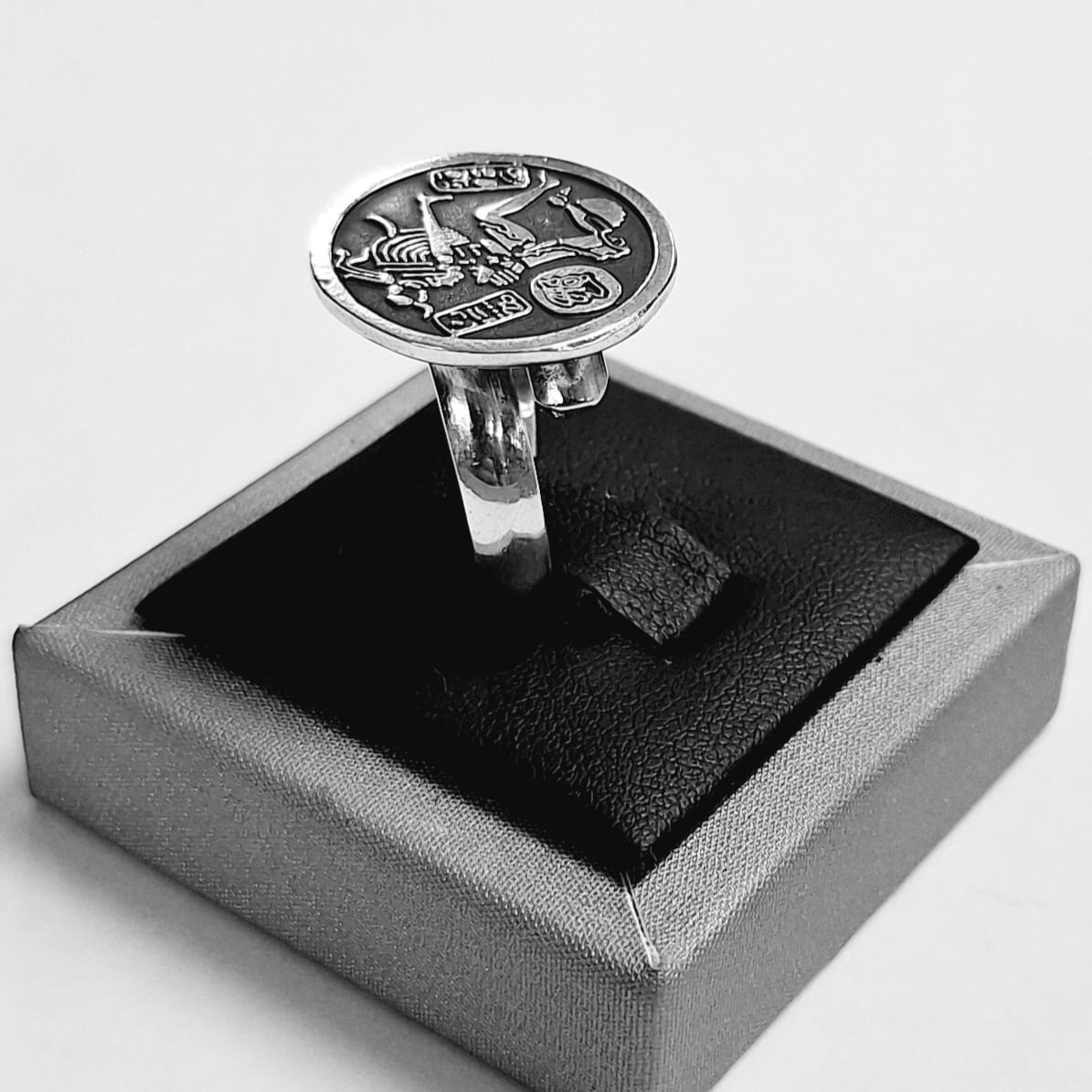 Anillo Juego de Pelota en Plata Ley 925, vista frontal