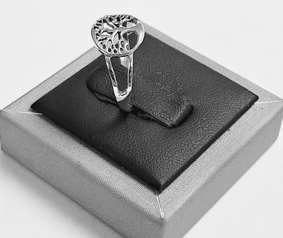 Anillo Arbol de la Vida en Plata Ley 925, vista frontal