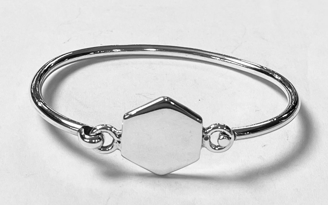 Brazalete en Plata Ley 925, vista frontal