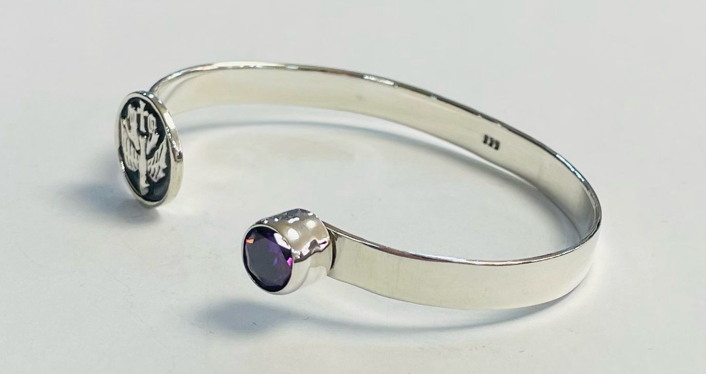 Brazalete en Plata Ley 925, vista frontal