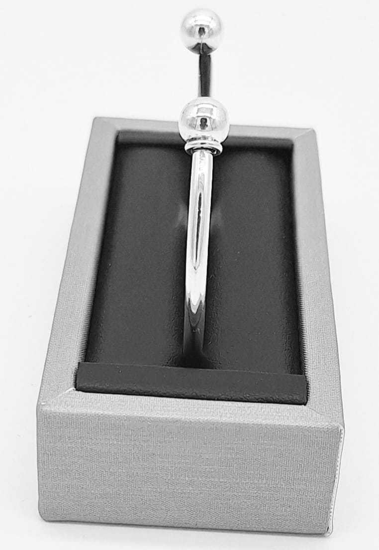 Brazalete Optima Plata Ley 925, sello de autenticidad Plata Ley .925