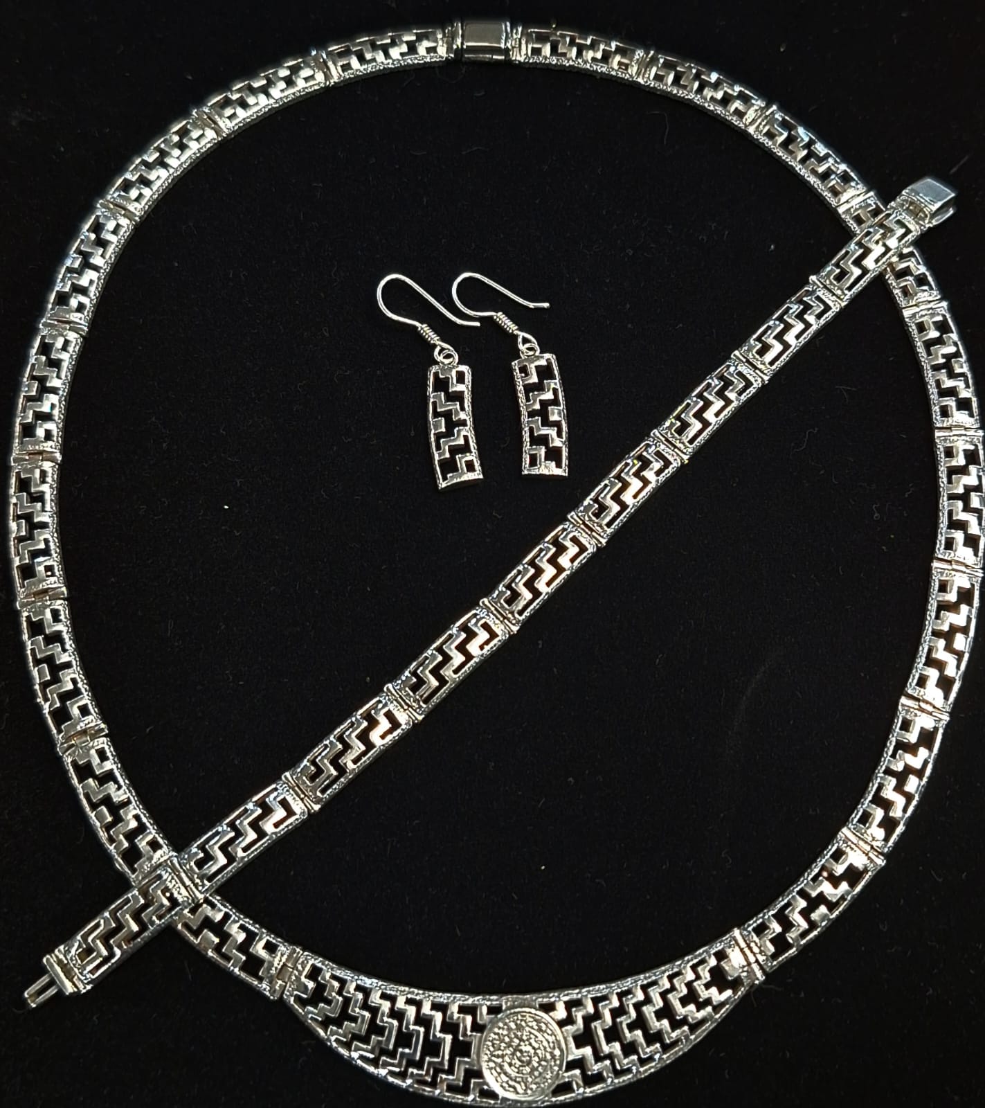 Set de Collar en Plata Ley 950, vista frontal