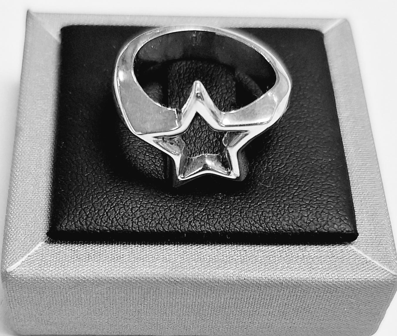 Anillo Estrella Plata Ley 925, sello de autenticidad Plata Ley .925