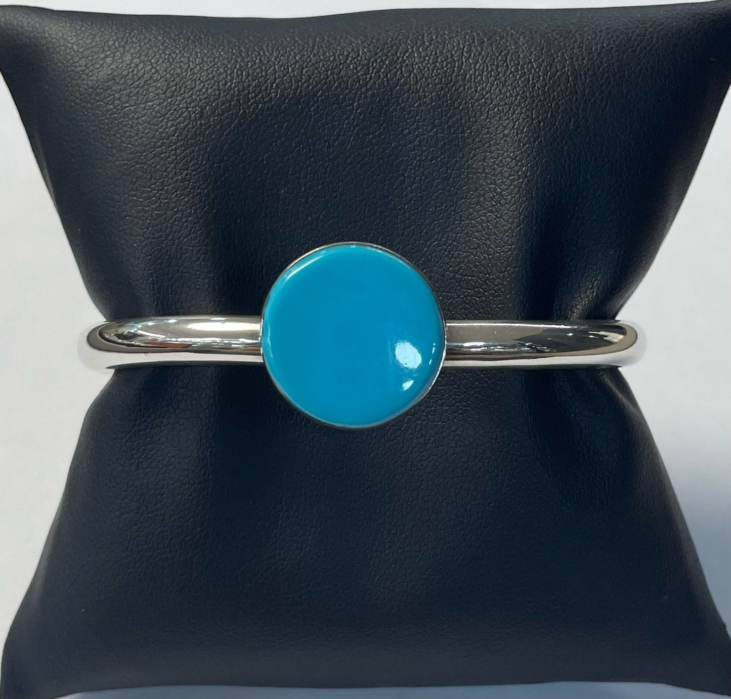 Brazalete con Turquesa en Plata Ley 925, sello de autenticidad Plata Ley .925