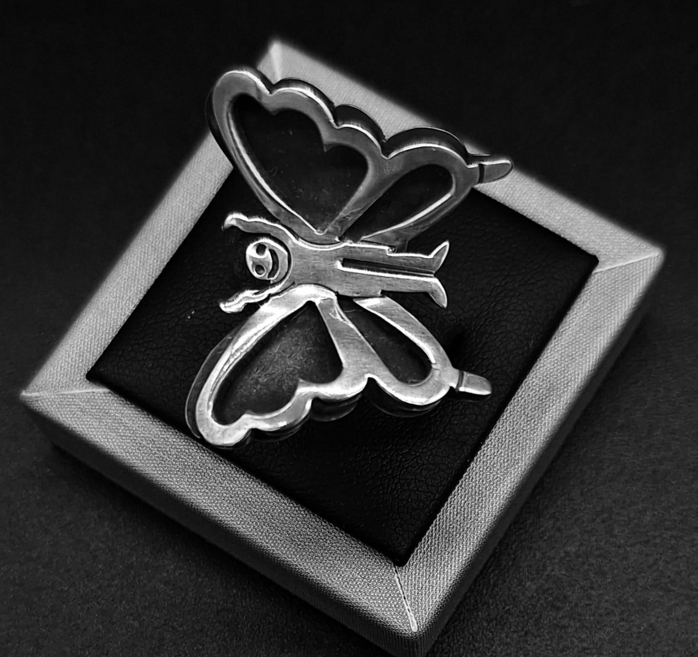 Anillo Plata Ley 925, Mariposa, sello de autenticidad Plata Ley .925