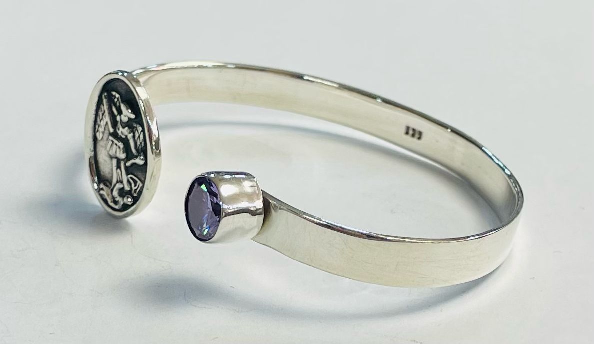 Brazalete en Plata Ley 925, vista frontal