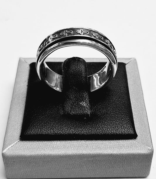 Sello de ley en el interior del anillo anti ansiedad en plata ley 925
