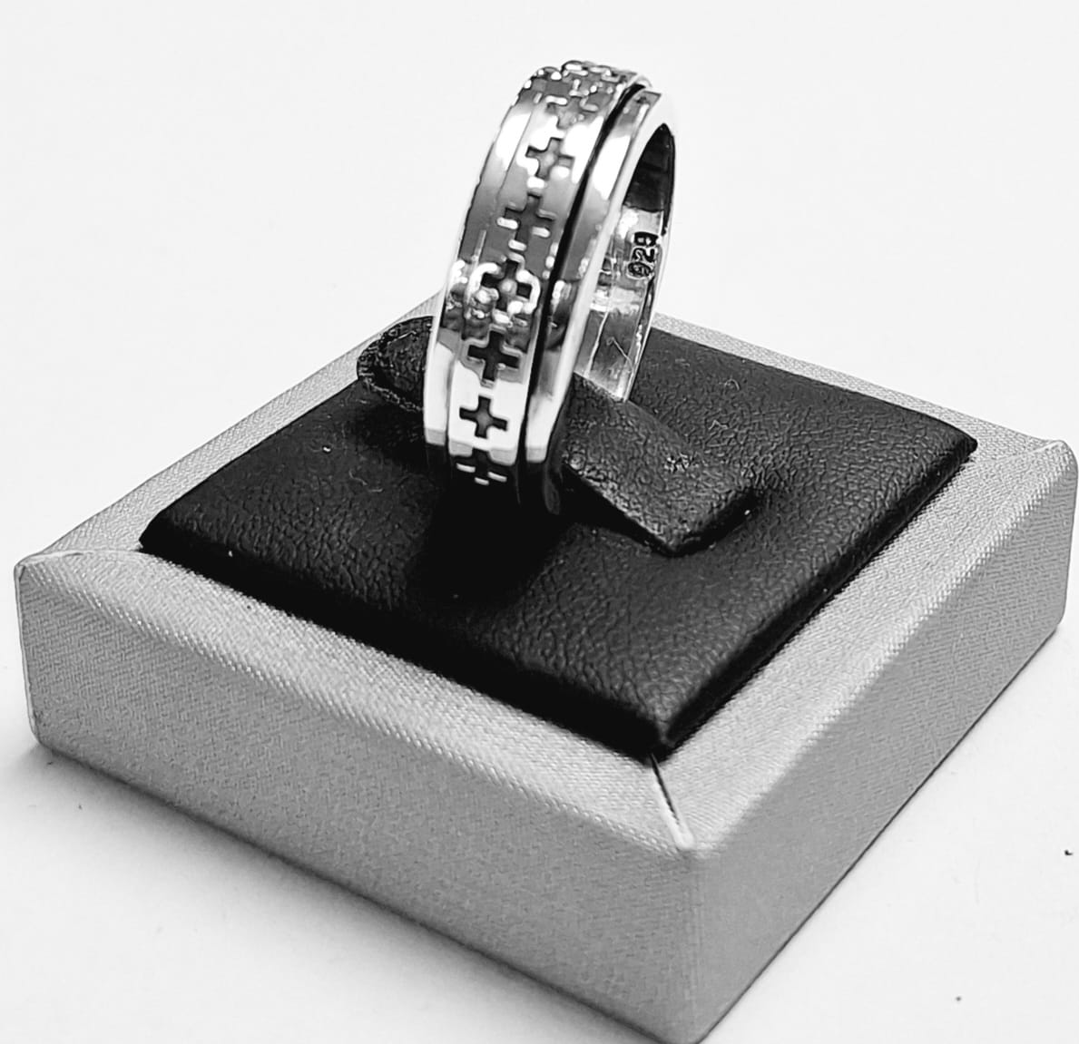 Anillo Anti Ansiedad en Plata Ley 925, sello de autenticidad Plata Ley .925