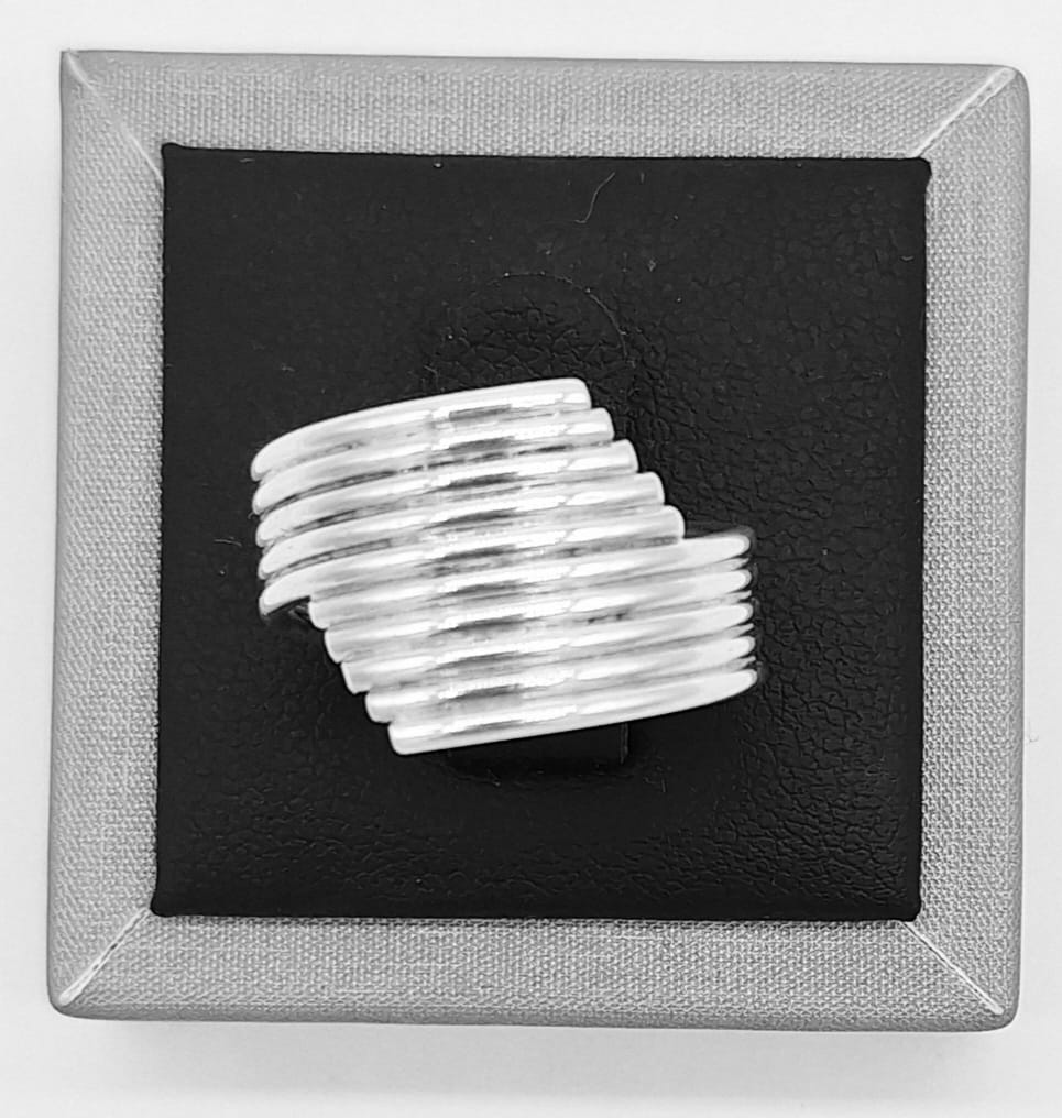 Anillo Plata Ley 925, vista frontal
