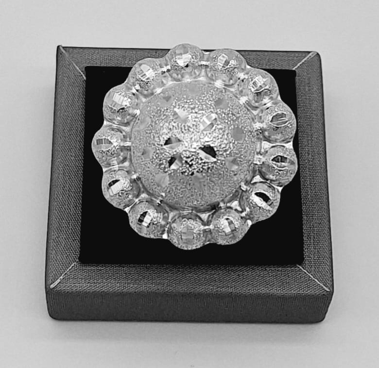 Anillo Plata Ley 925 sobre fondo blanco