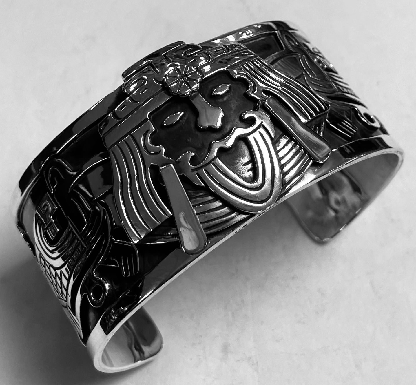 Brazalete en Plata Ley 925, vista frontal