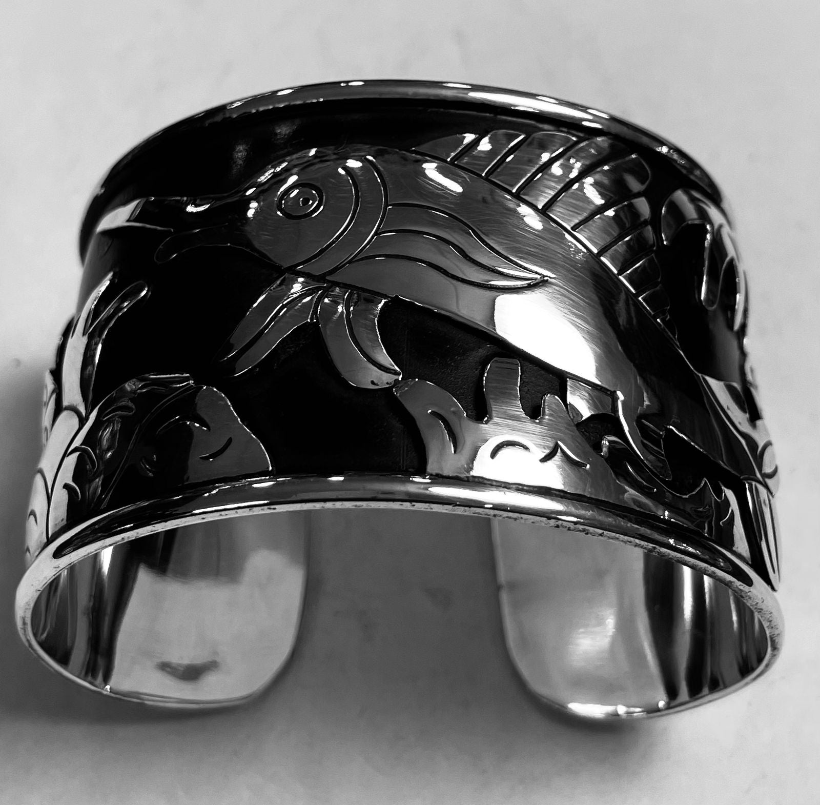 Brazalete Marino en Plata Ley 925, vista frontal