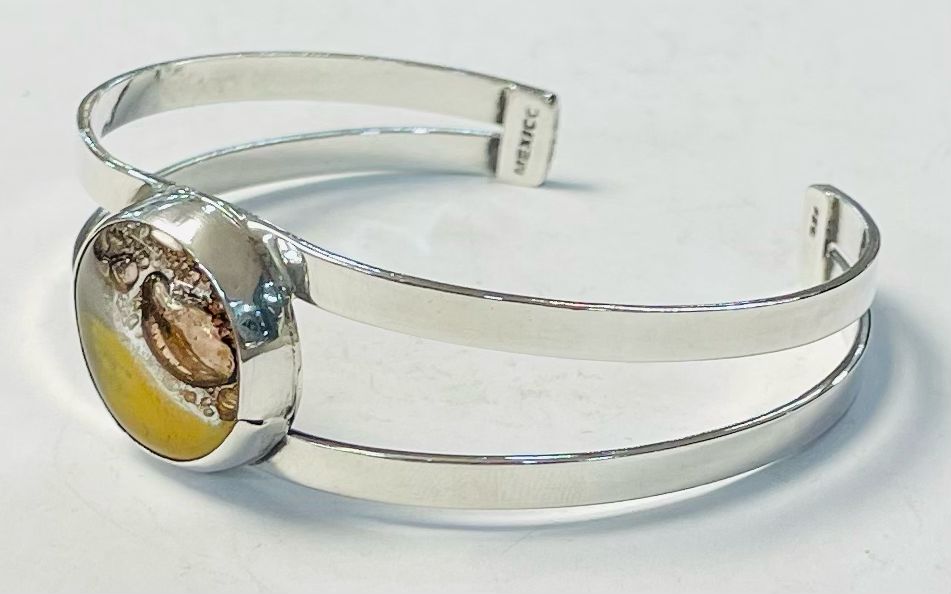 Brazalete con Dicroico en Plata Ley 925, vista frontal