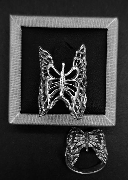 Anillo Plata Ley 925, Mariposa, vista frontal
