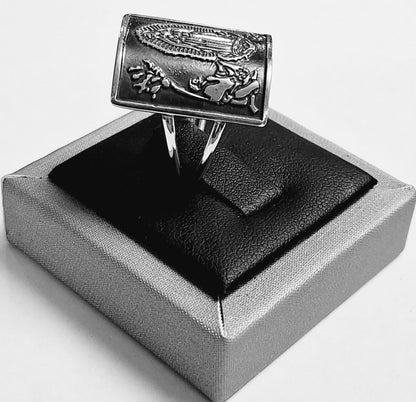 Anillo Virgen de Guadalupe en Plata Ley 925, vista frontal
