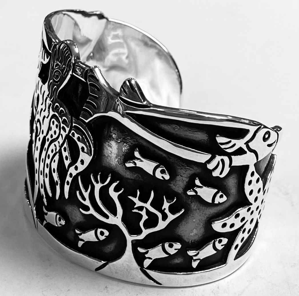 Brazalete en Plata Ley 925, vista frontal
