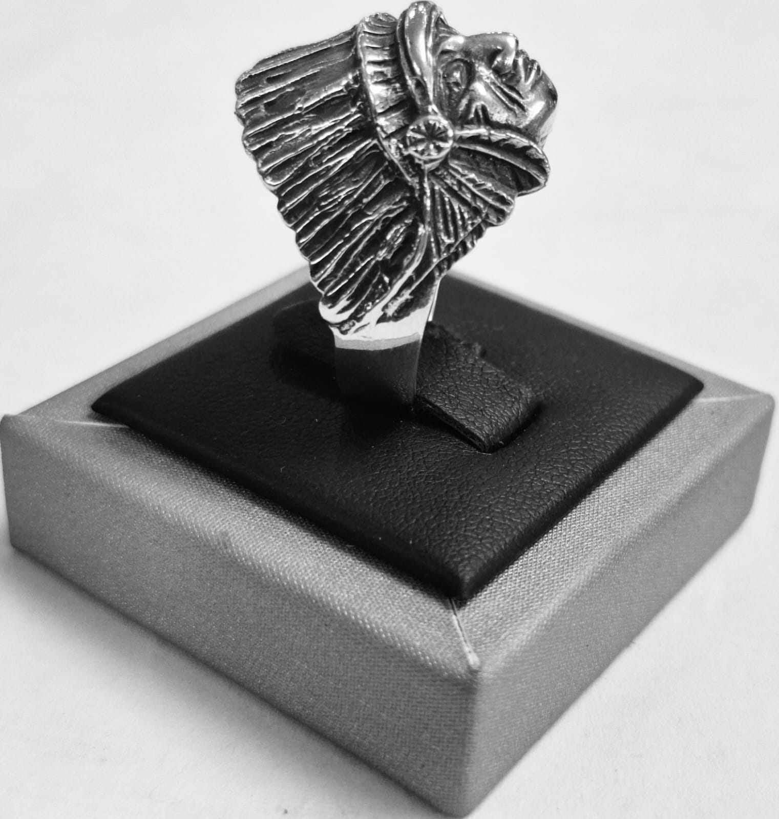 Anillo Indio en Plata Ley 925, vista frontal