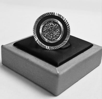 Anillo Calendario Azteca en Plata Ley 925, vista frontal