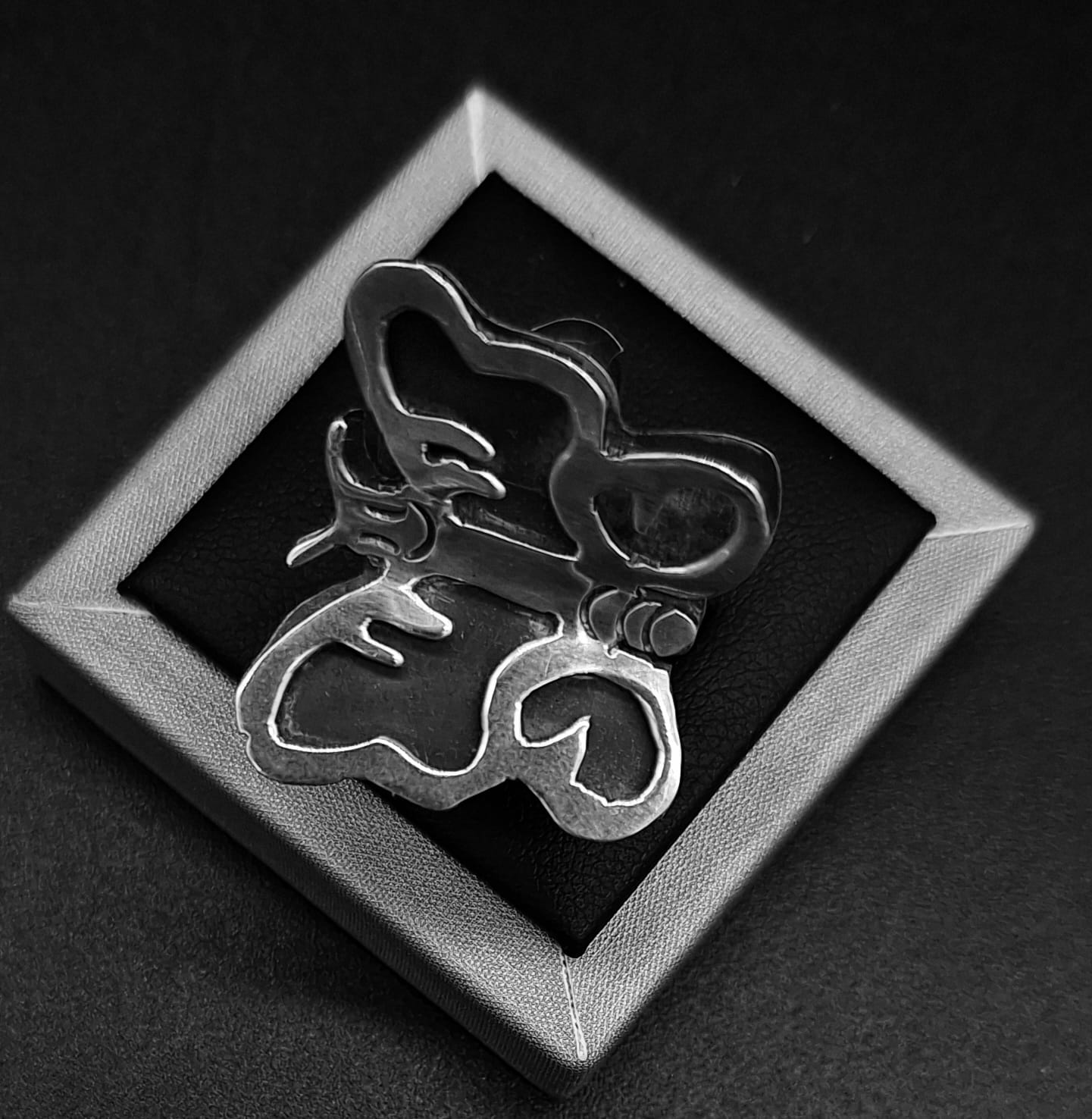 Anillo Plata Ley 925. Mariposa, vista frontal