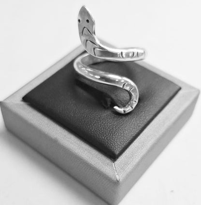 Anillo Serpiente en Plata Ley 925, vista frontal
