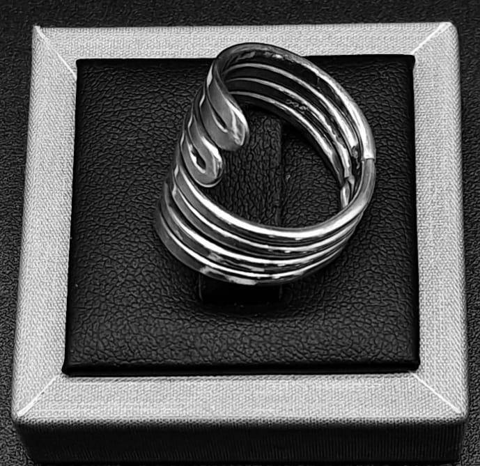 Anillo Plata Ley 925, vista frontal